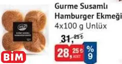 UNLÜX GURME SUSAMLI HAMBURGER EKMEĞİ